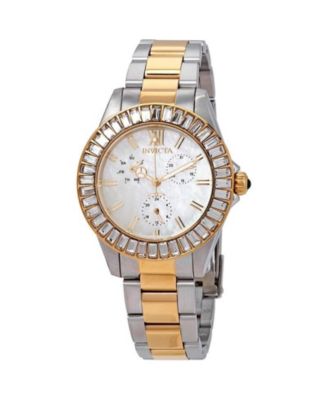 Women's Angel Quartz 3 Hand Mother of Pearl Stainless Steel Watch, 38mm