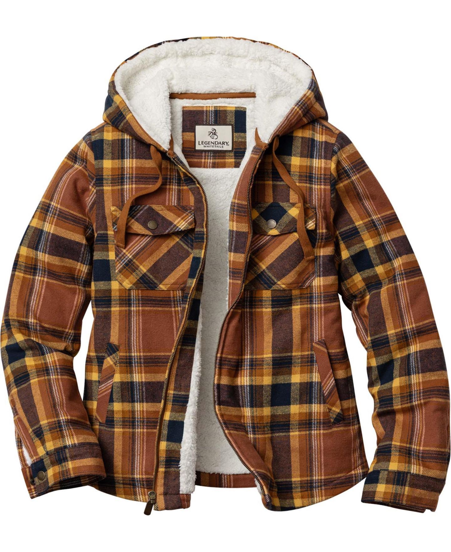 Женская куртка Legendary Whitetails Woodland Berber Lined Hooded Shirt Jacket, цвет: Клетчатый, вариант 1 — фото 4