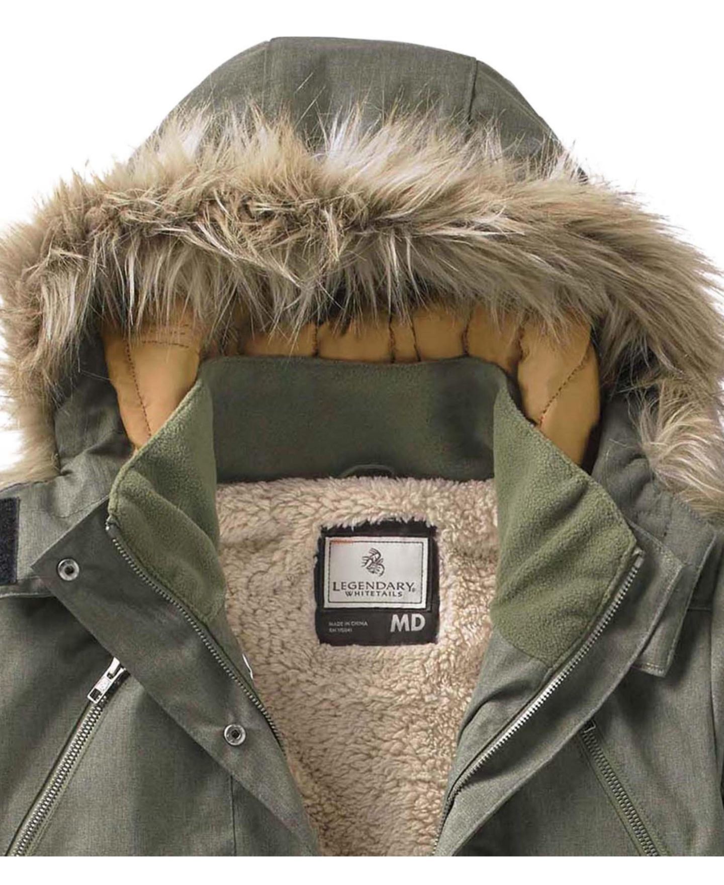 Женская куртка Legendary Whitetails Water Resistant Hooded Insulated, цвет: Армейский — фото 7
