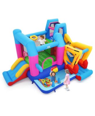 Costway Inflatable Bounce House with Slides Jumping Area Ball Pit ...