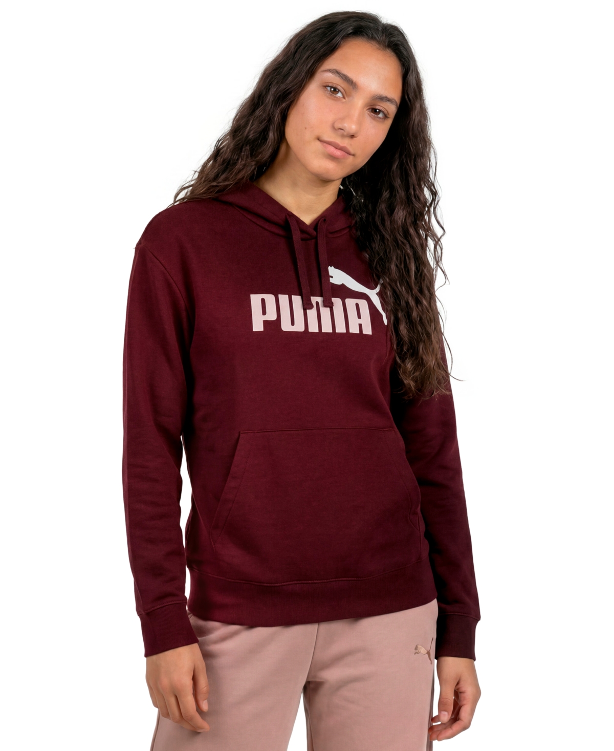 Puma Women's Ess 2 Color Logo Graphic Hoodie - Ruby Noir