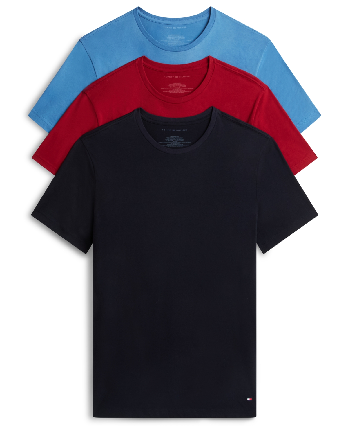 Tommy Hilfiger Men's Cotton Classics Crewneck Short-Sleeve T-Shirt, 3-Pack