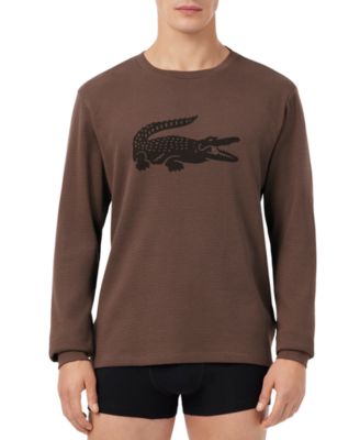 Men's Waffle-Knit Long-Sleeve Sleep Shirt