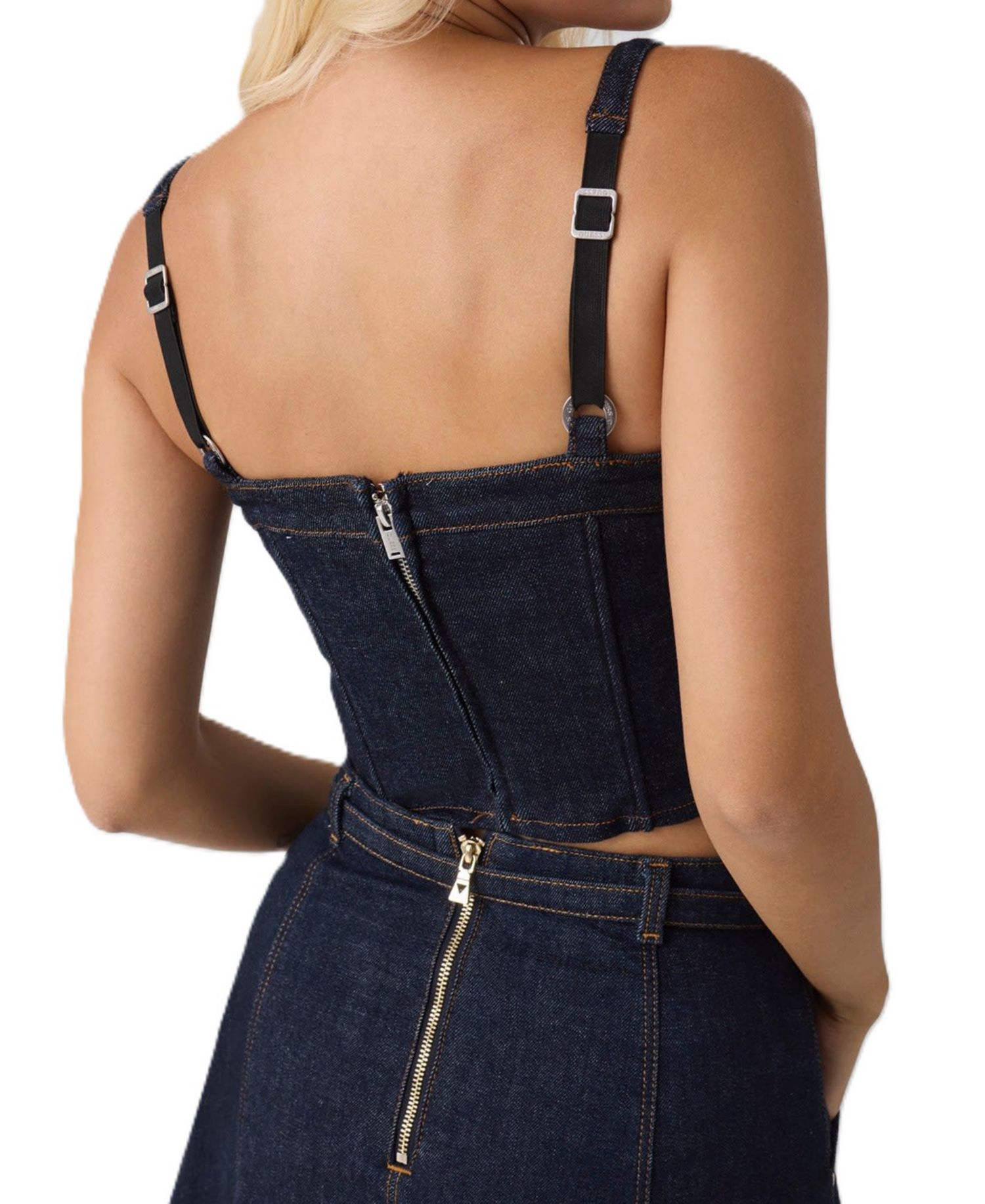 Women's Zoey Denim Crop Sweetheart Bustier Top