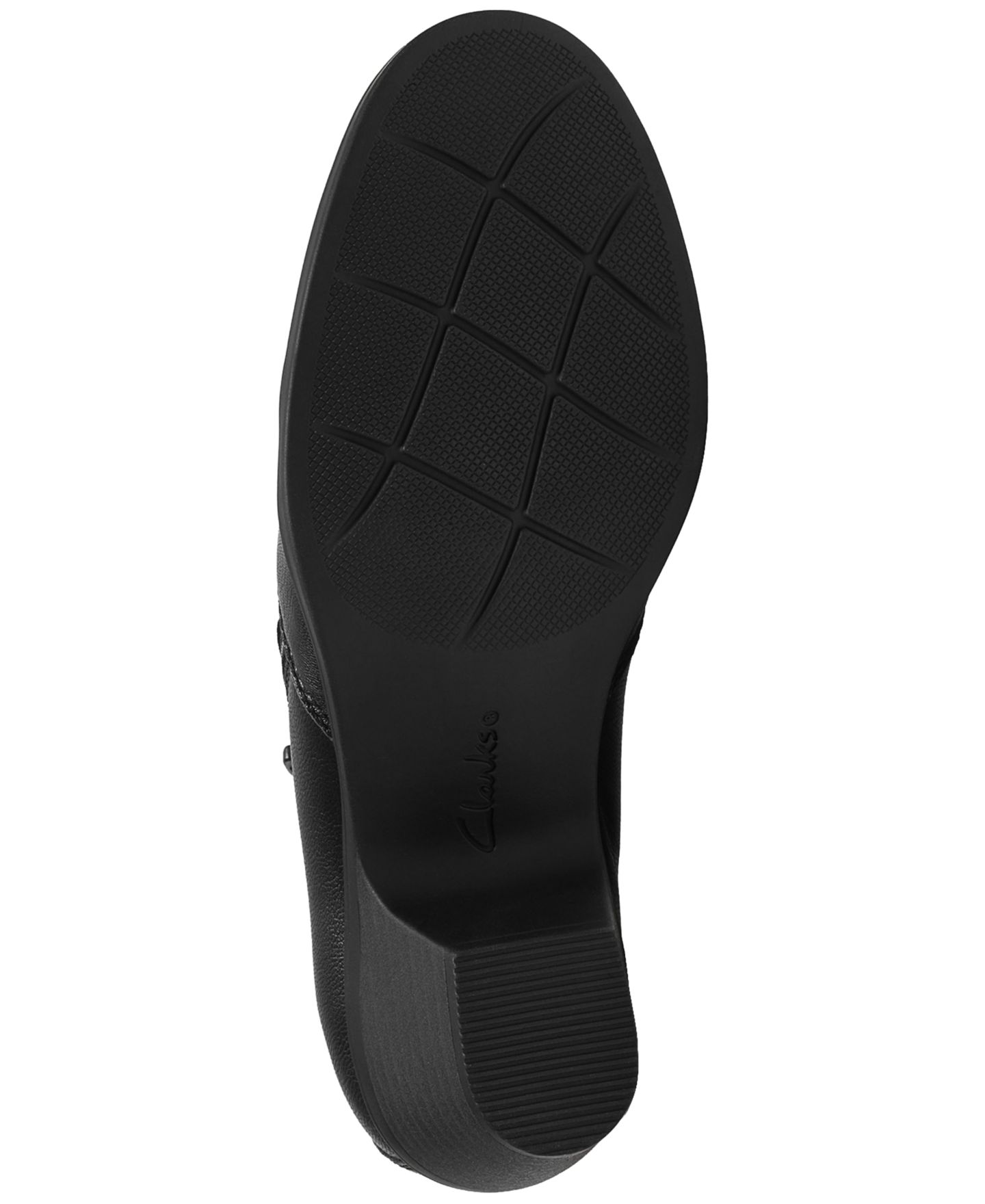 Женские туфли Clarks Emily2 Vine Round Toe Block Heel Ruched Shooties, цвет: Чёрный кожаный — фото 5
