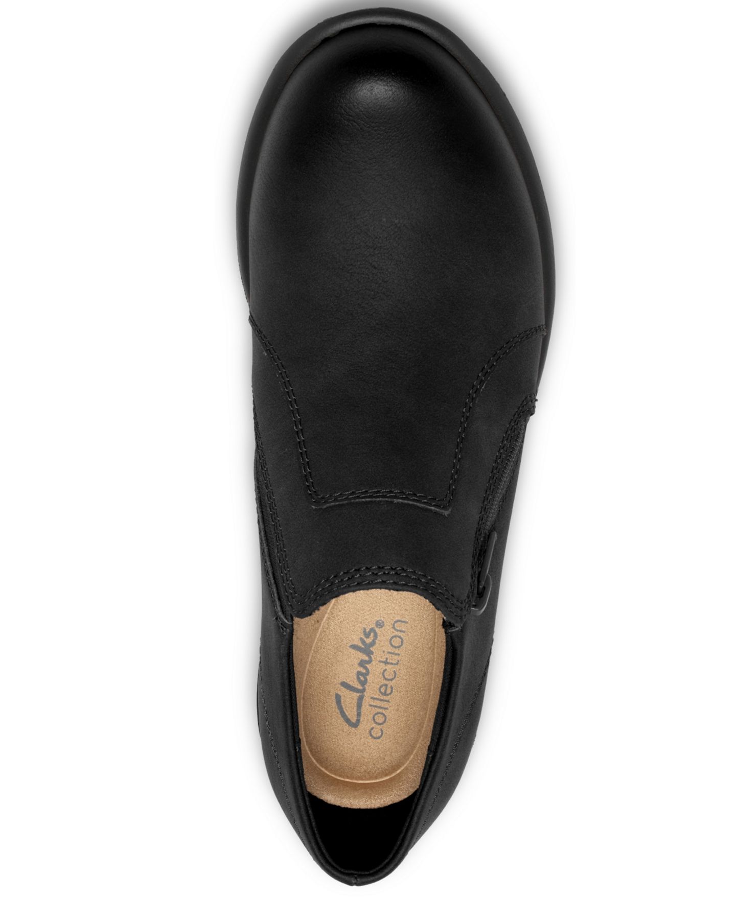 Женские туфли Clarks Kynnzie Zip Block Heel Round Toe Leather Shooties, цвет: Чёрный кожаный — фото 4