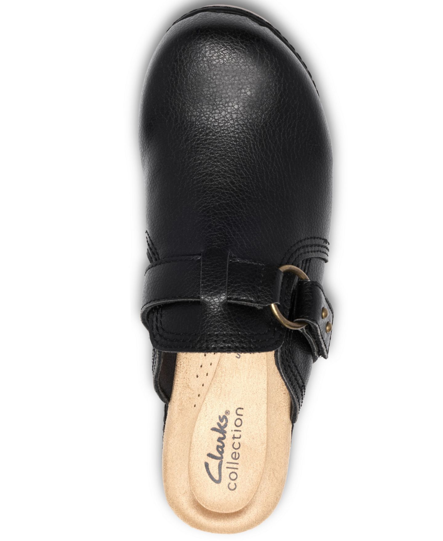 Женские сабо Clarks Paizlee Ali Leather Block Heel Mule, цвет: Чёрный кожаный — фото 4
