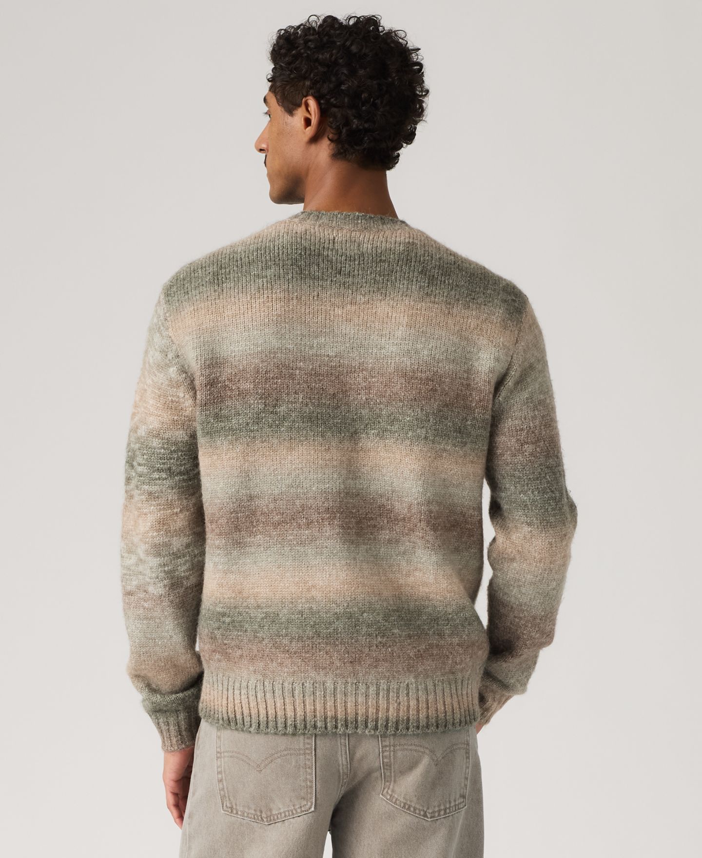Мужской свитер Levi's Laurel Cable-Knit Stripe Crewneck, цвет: Кофейный — фото 4