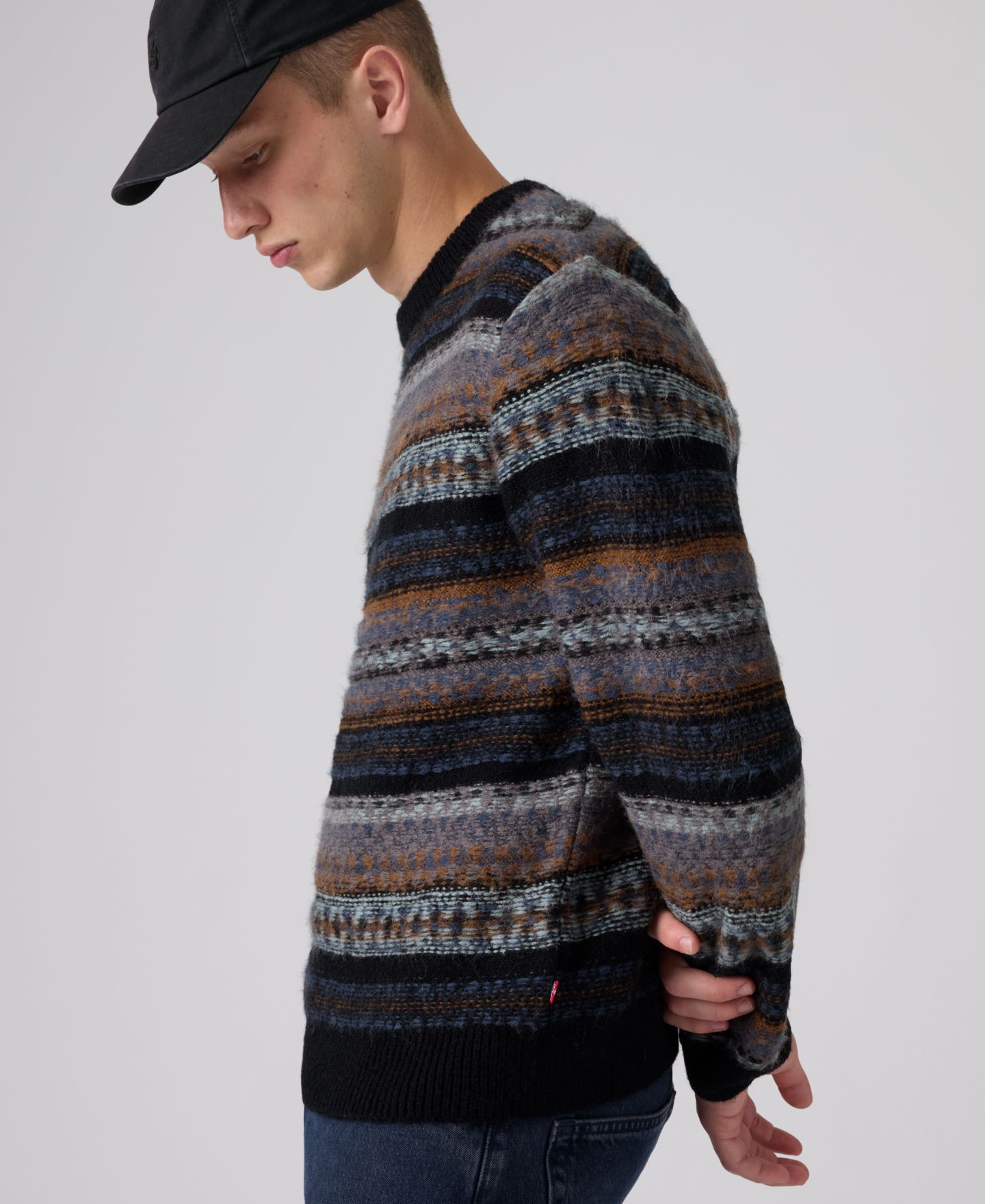 Мужской свитер Levi's Presidio Crewneck Wool-Blend, цвет: Чёрный — фото 3