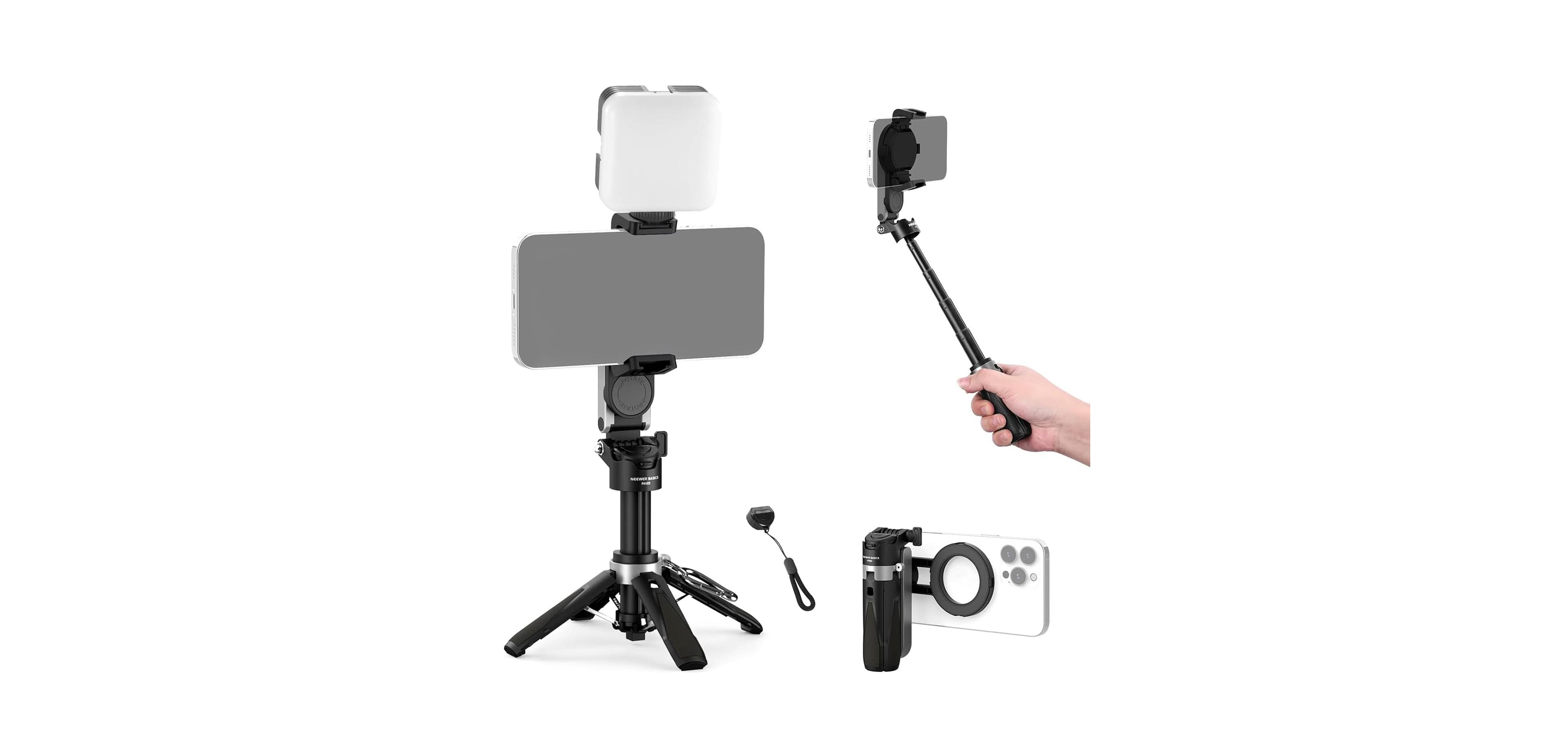 Lamicall Magnetic Detachable Wireless Remote Selfie Stick Tripod for iPhone 16, 15, 14, 13, 12 and Android