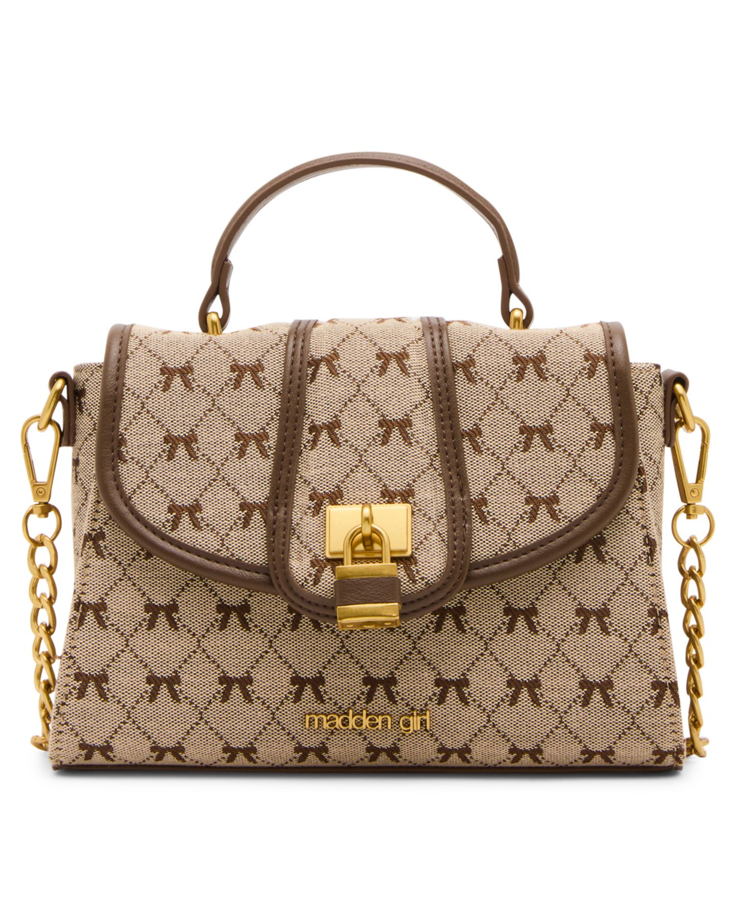 Женская сумка Madden Girl Small Canvas Bow Crossbody, цвет: Коричневый — фото 1