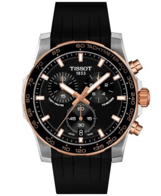 Men's Supersport Quartz Chronograph Black Rubber Watch 42mm