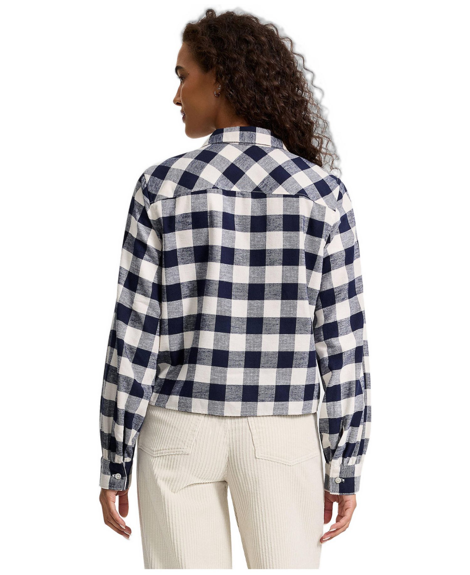 Women's Cropped Flannel Shirt