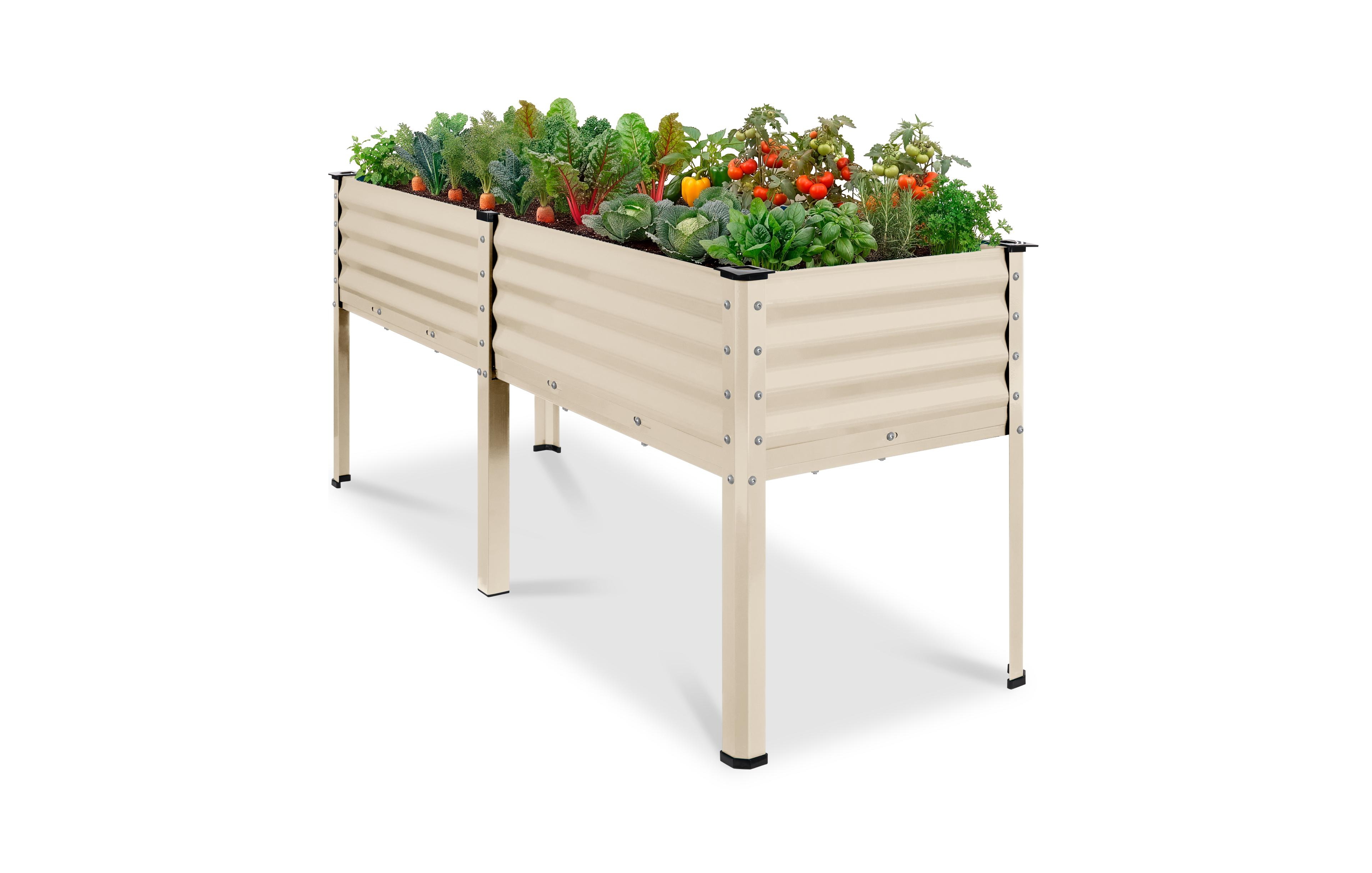 Best Choice Products 72x24x30in Elevated Galvanized Metal Garden Bed Corner Protectors