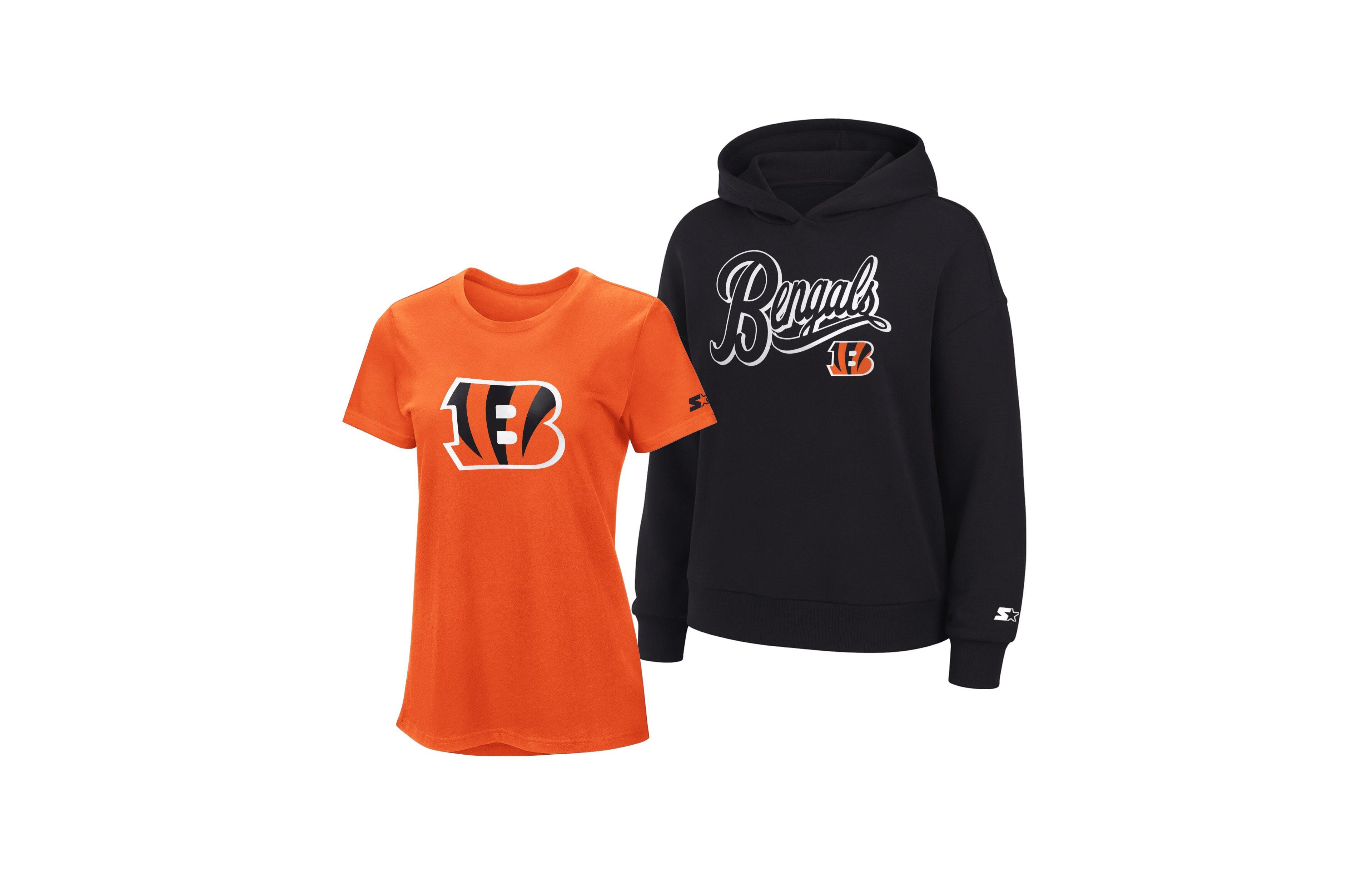 Starter Women's Orange/Black Cincinnati Bengals Hoodie T-Shirt Combo Pack