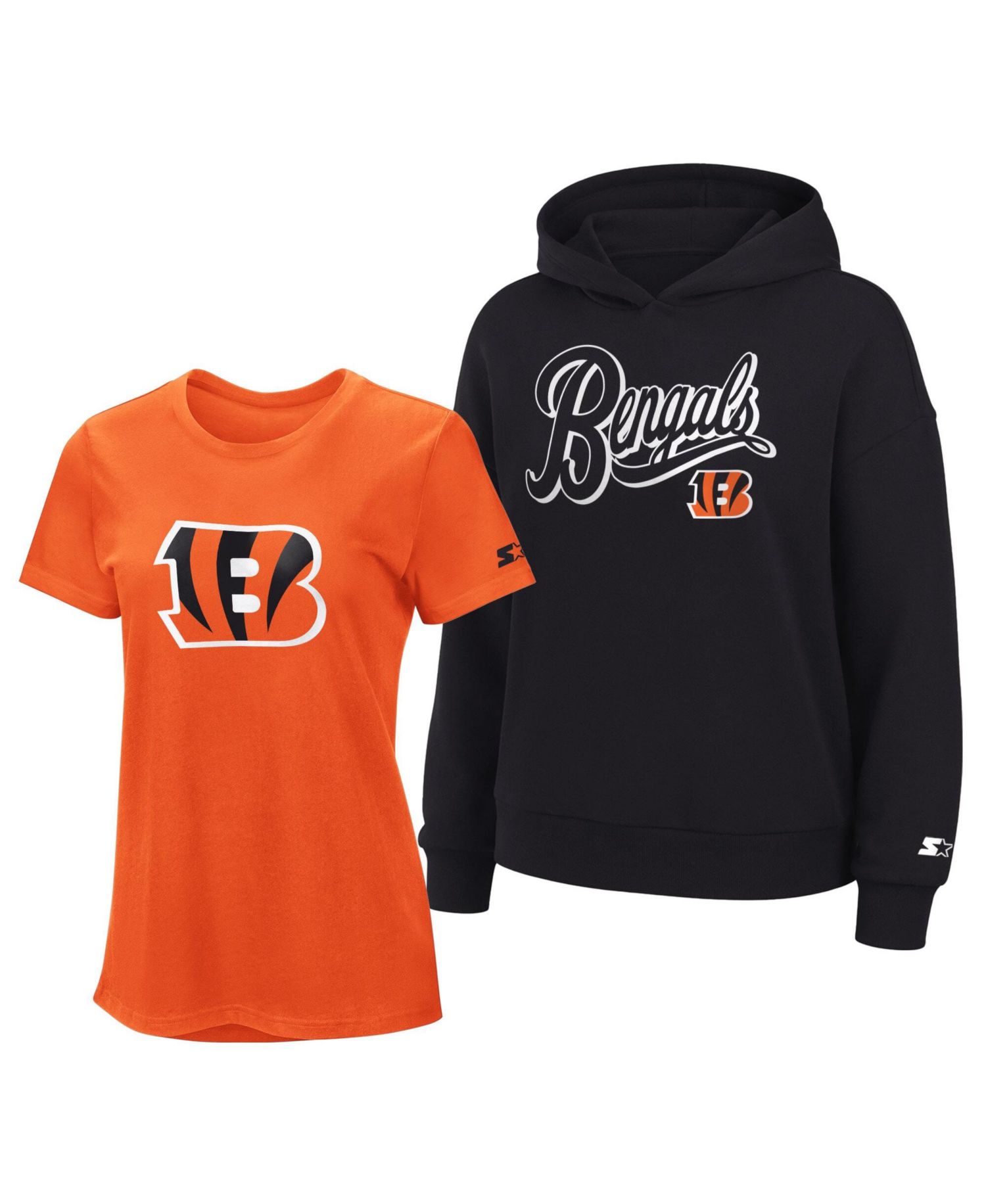 Women's Orange/Black Cincinnati Bengals Hoodie & T-Shirt Combo Pack