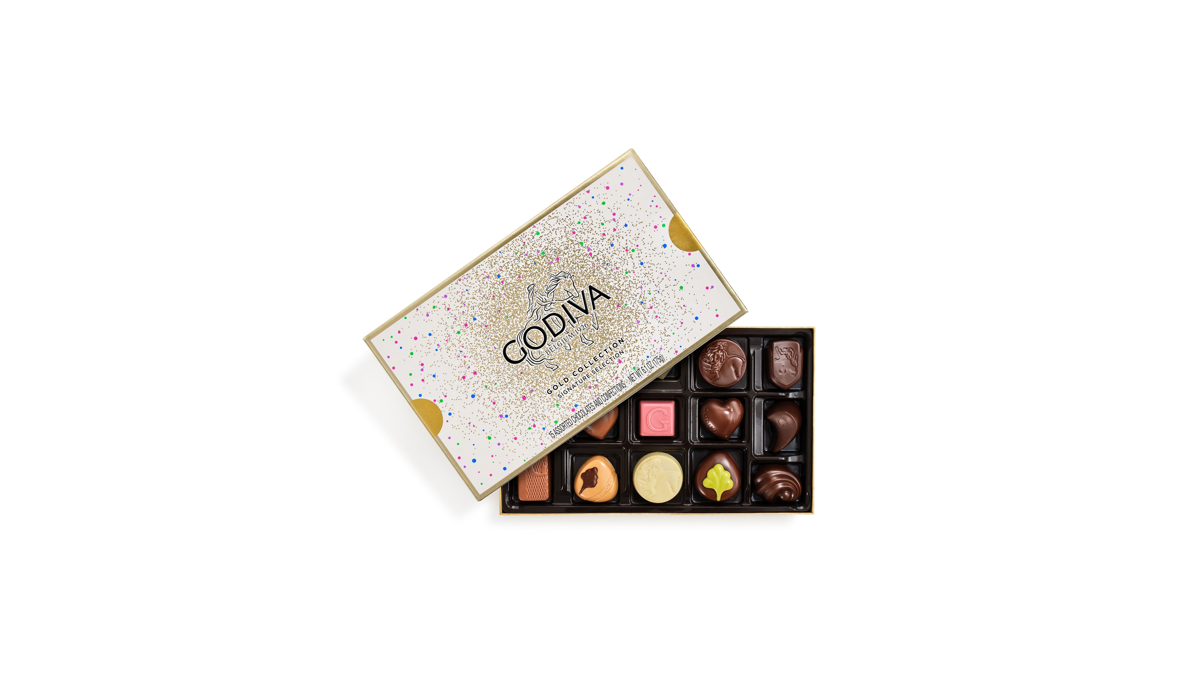 Godiva Assorted Chocolate Gold Happy Birthday Gift Box, 15-Pieces