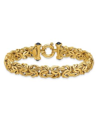 18k 9.5mm Sapphire Byzantine Bracelet - 8 Inch