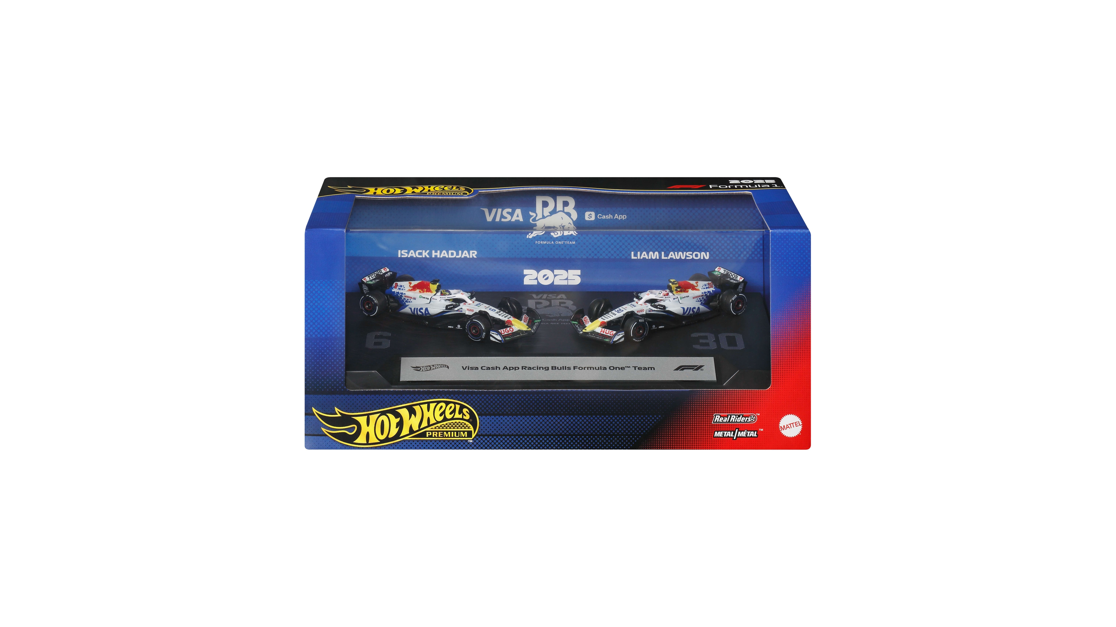 Hot Wheels 1:64 Scale Formula 1 Visa Cash App Racing Bulls Die-Cast Race Car, 2-Pack