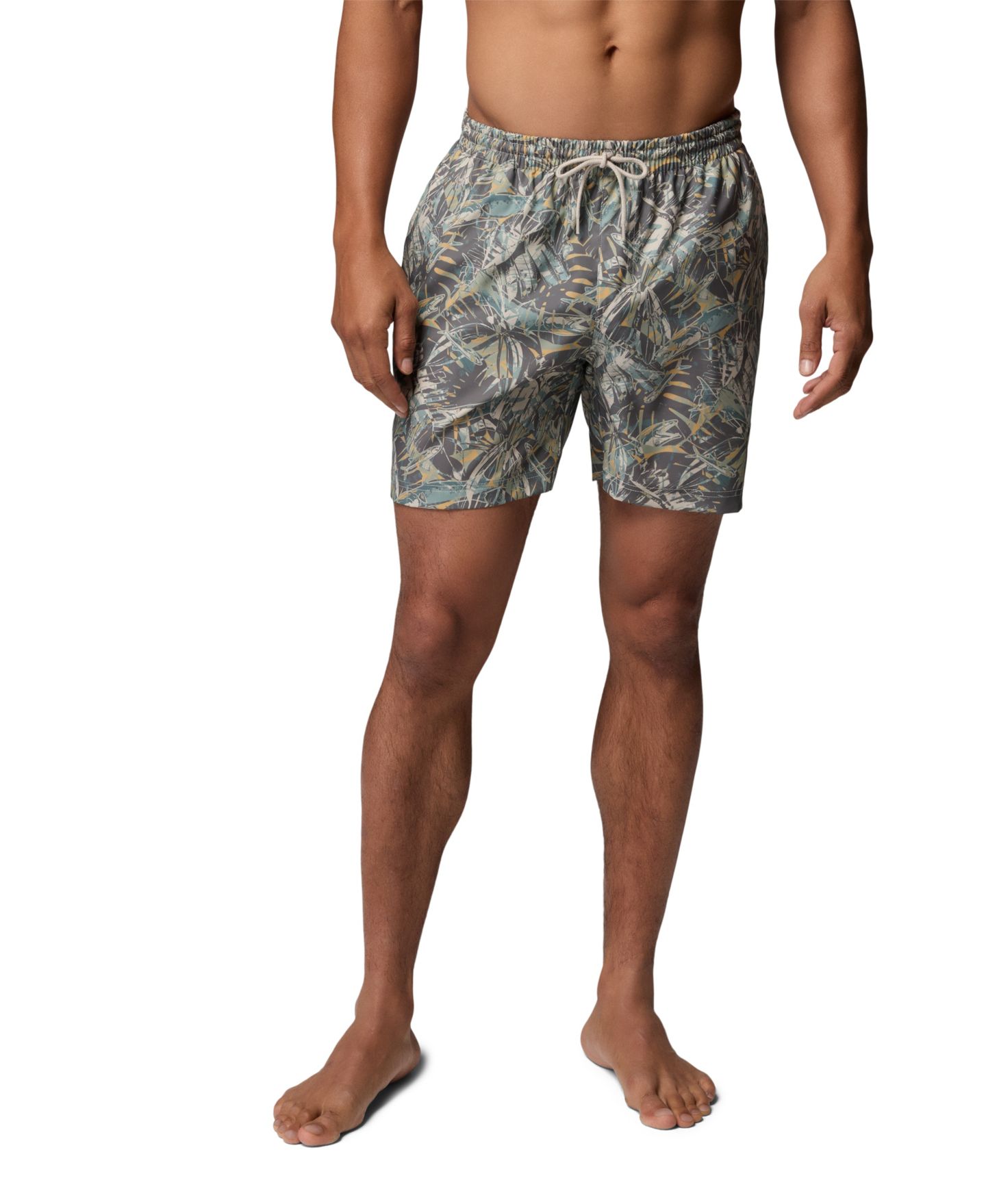 Мужские шорты Columbia PFG Rambler Print Water Shorts, 6" inseam, цвет: Тёмно-синий — фото 11