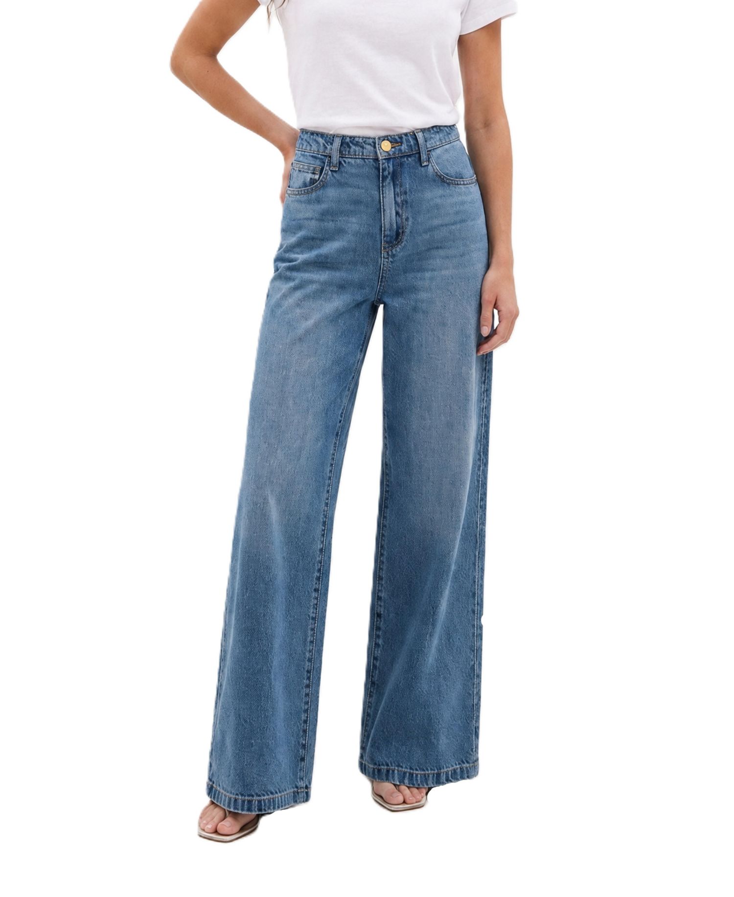 Women's Poppy High Rise Wide Leg Jeans