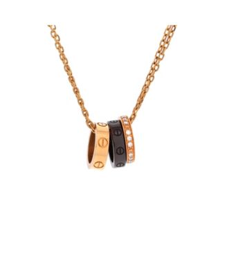 Love 3 Ring Pendant Necklace