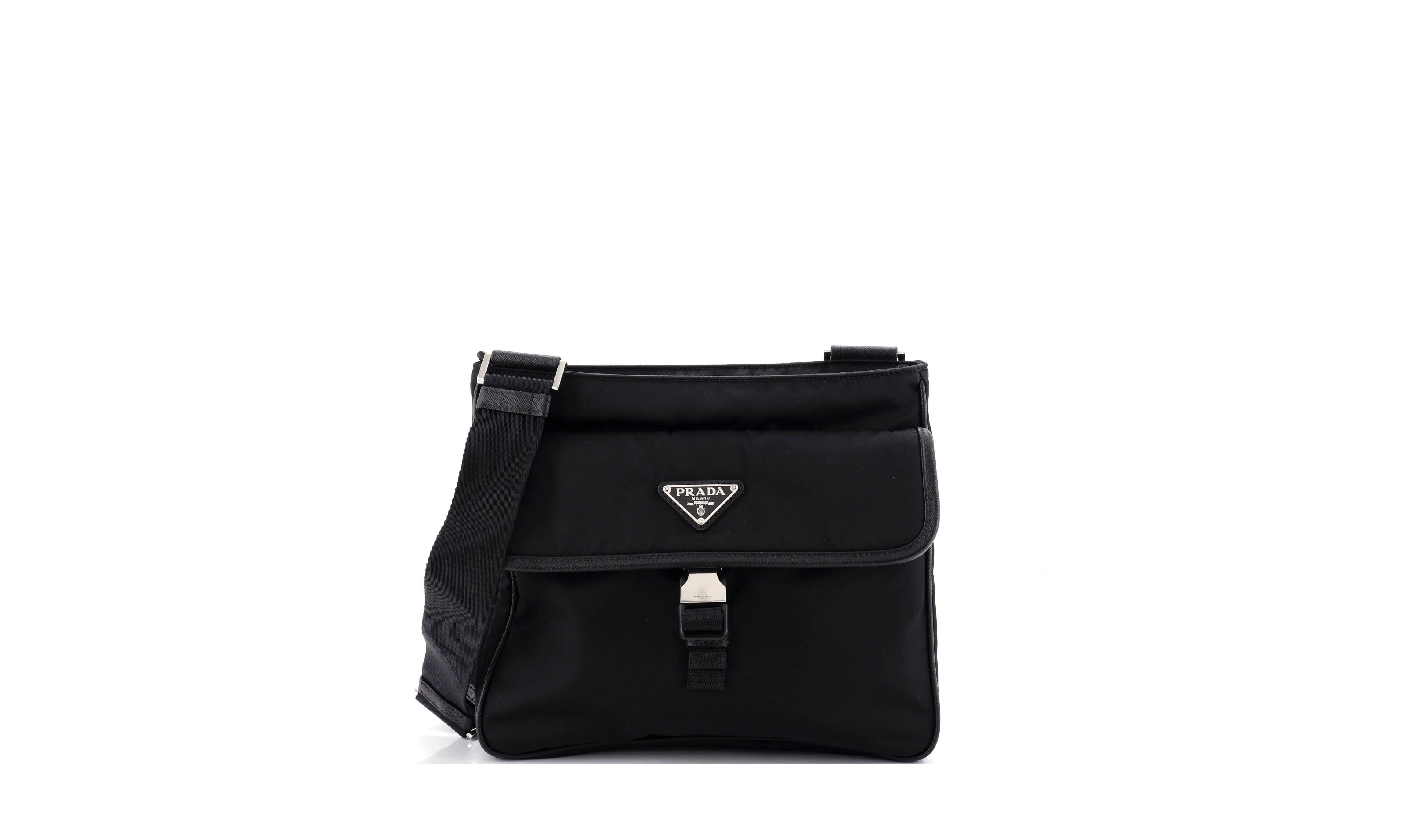 Pre-Owned Prada Medium Buckle Flap Messenger Bag Re-Nylon