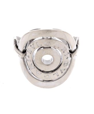 Astrale Cerchi Shield Ring in 18K White Gold