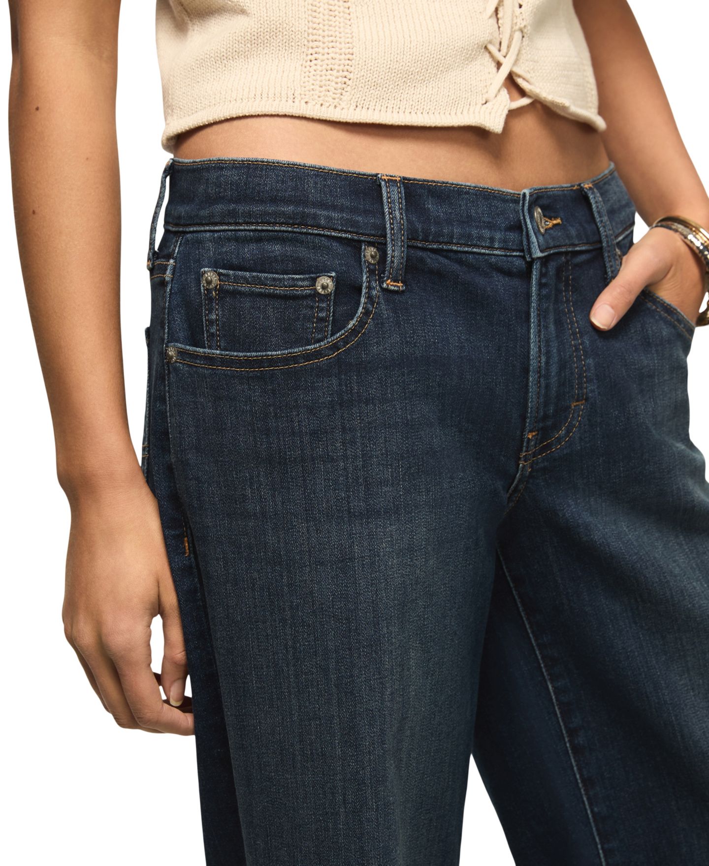 Женские джинсы Lucky Brand Sweet Mid Rise Wide-Leg, цвет: Варёный, вариант 1 — фото 4