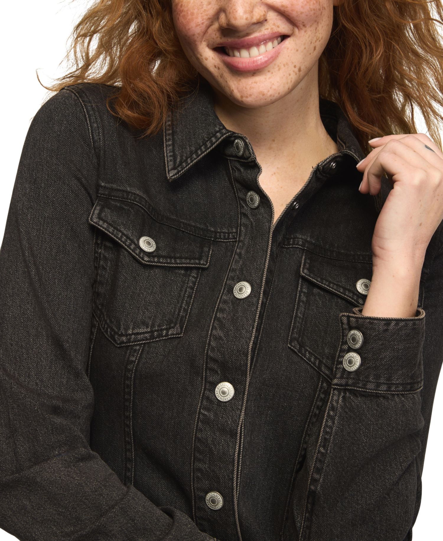Women's Long-Sleeve Mini Denim Shirt Dress