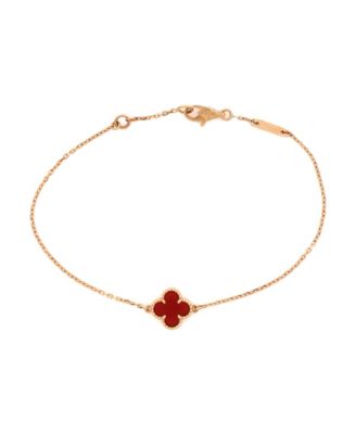 Sweet Alhambra Carnelian Bracelet in 18K Rose Gold
