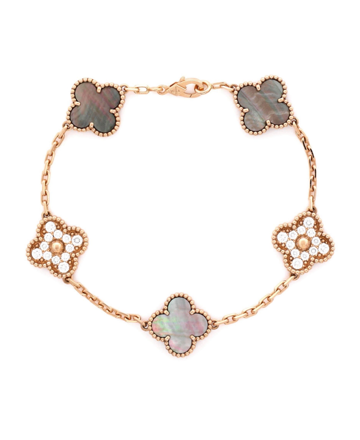 Pre-Owned Van Cleef and Arpels Vintage Alhambra 5 Motifs Bracelet - 18k rose gold