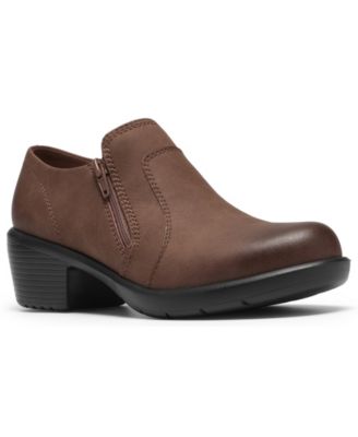 Women's Kynnzie Zip Block Heel Round Toe Leather Shooties