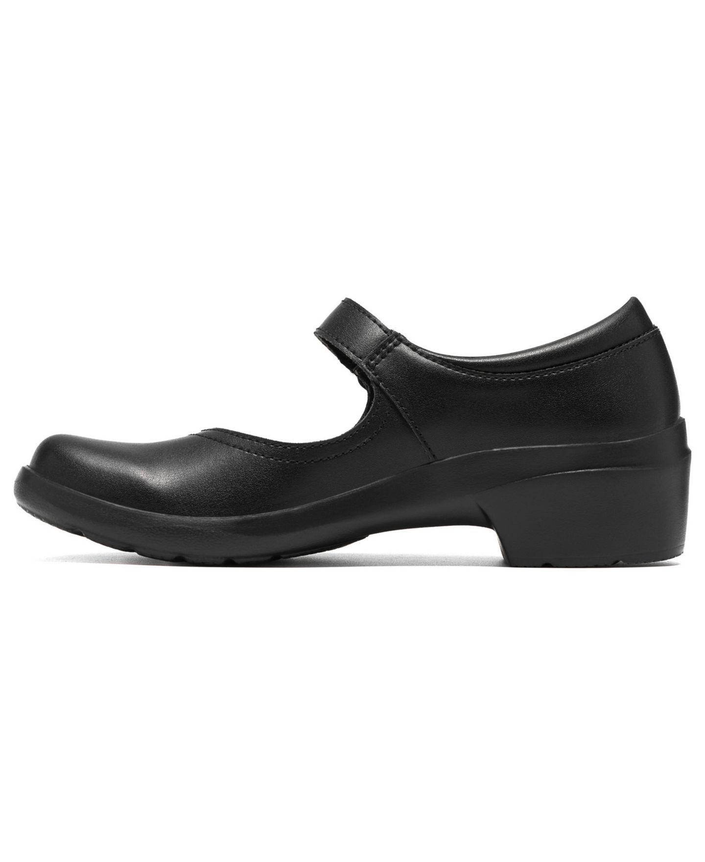 Женские балетки Clarks Angie Jane Mary Jane Arch-Support Round Toe Flats, цвет: Чёрный кожаный — фото 6