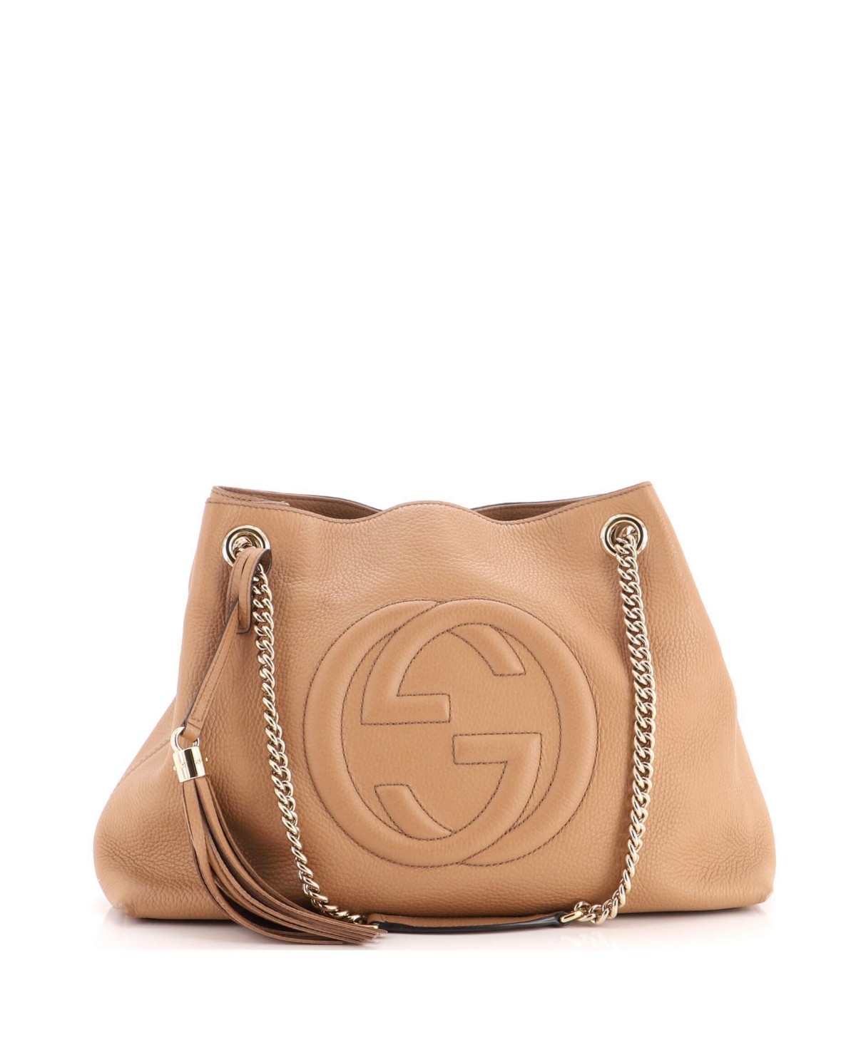 Pre-Owned Gucci Medium Soho Chain Strap Shoulder Bag Leather - Natural