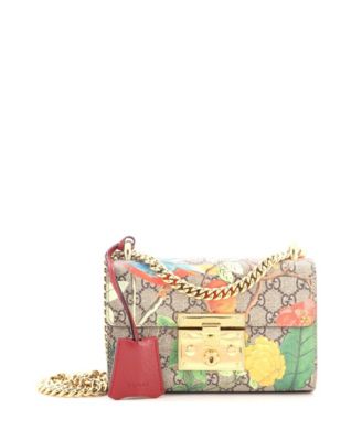 Small Padlock Tian Print GG Coated Canvas Shoulder Bag