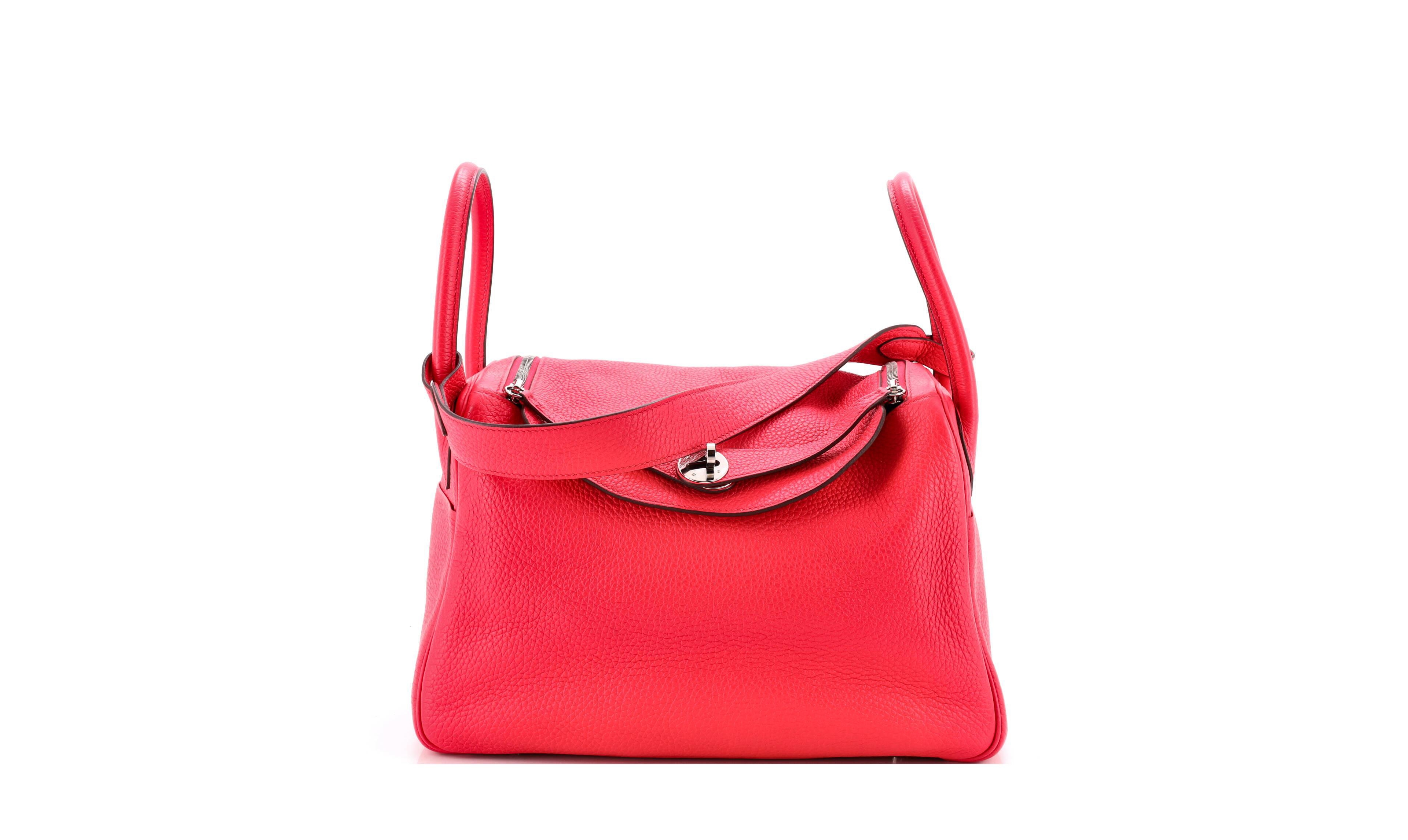 Pre-Owned HERMES 30 Lindy Leather Optional-Strap Shoulder Bag