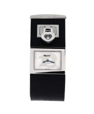 Happy Twelve Quartz Watch in Satinless Steel and Leather with Diamond 26mm