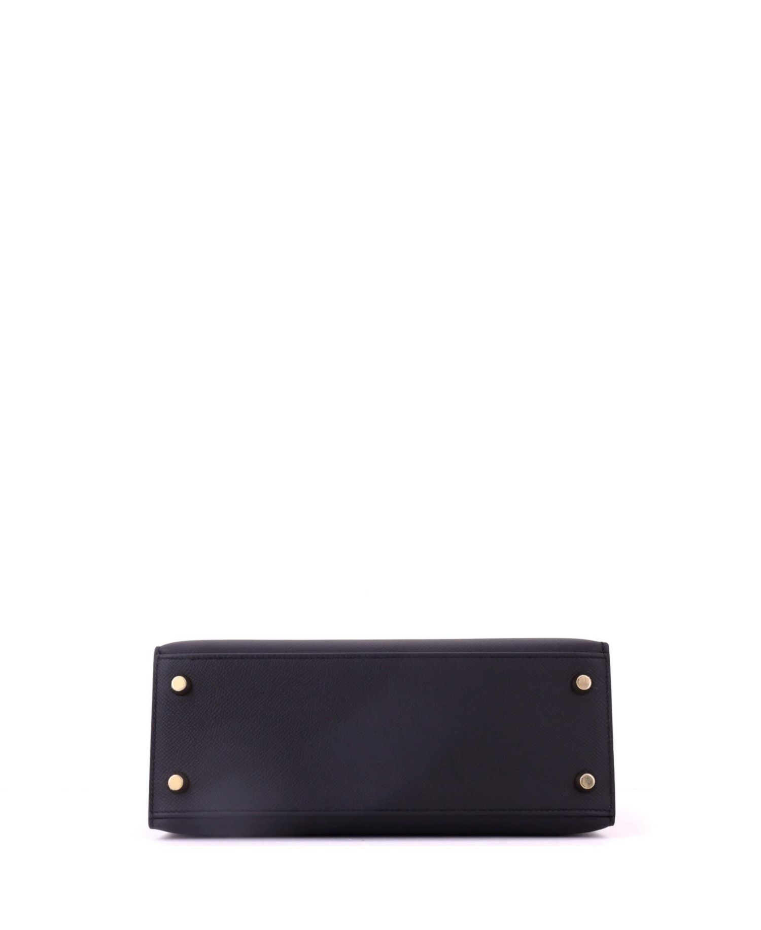 Pre-Owned Hermes Kelly 25 Handbag Black Epsom with Gold Hardware