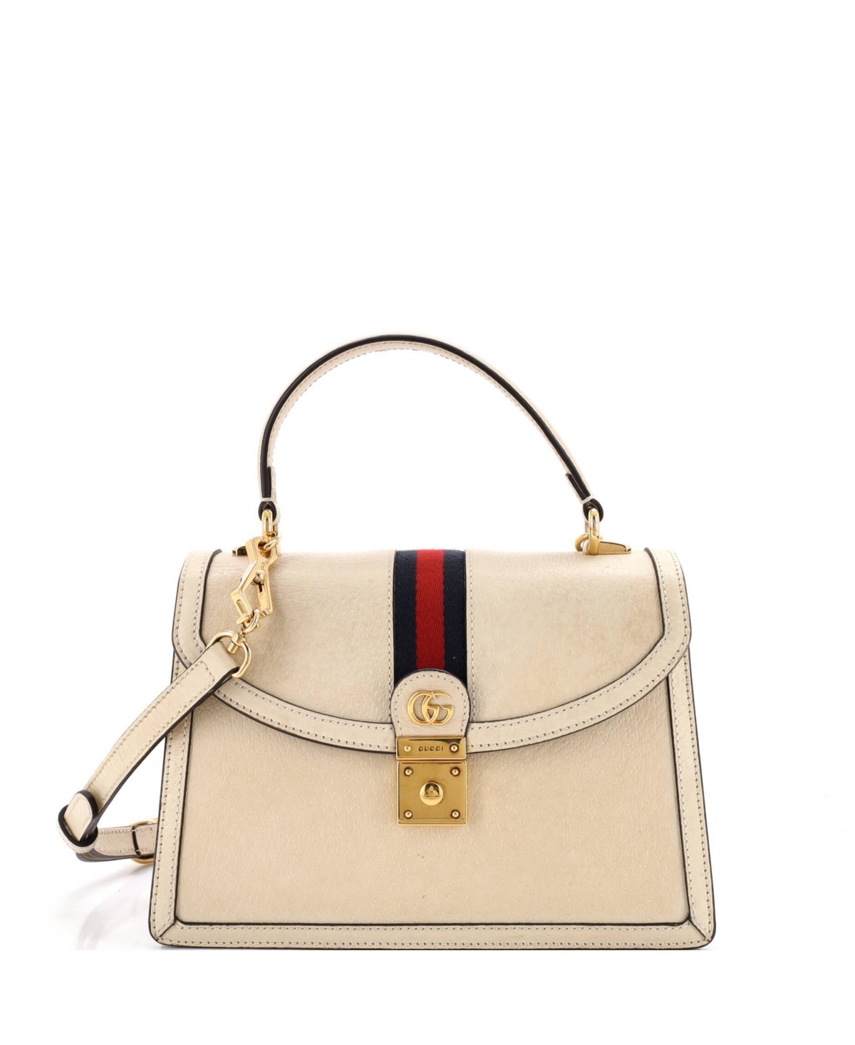 Pre-Owned Gucci Small Ophidia Flap Top Handle Bag Leather - Natural