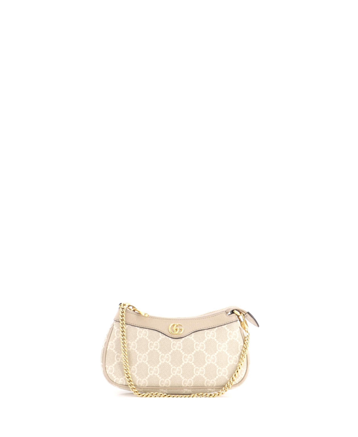 Pre-Owned Gucci Mini Ophidia Charm Shoulder Bag Gg Coated Canvas with Leather - Natural