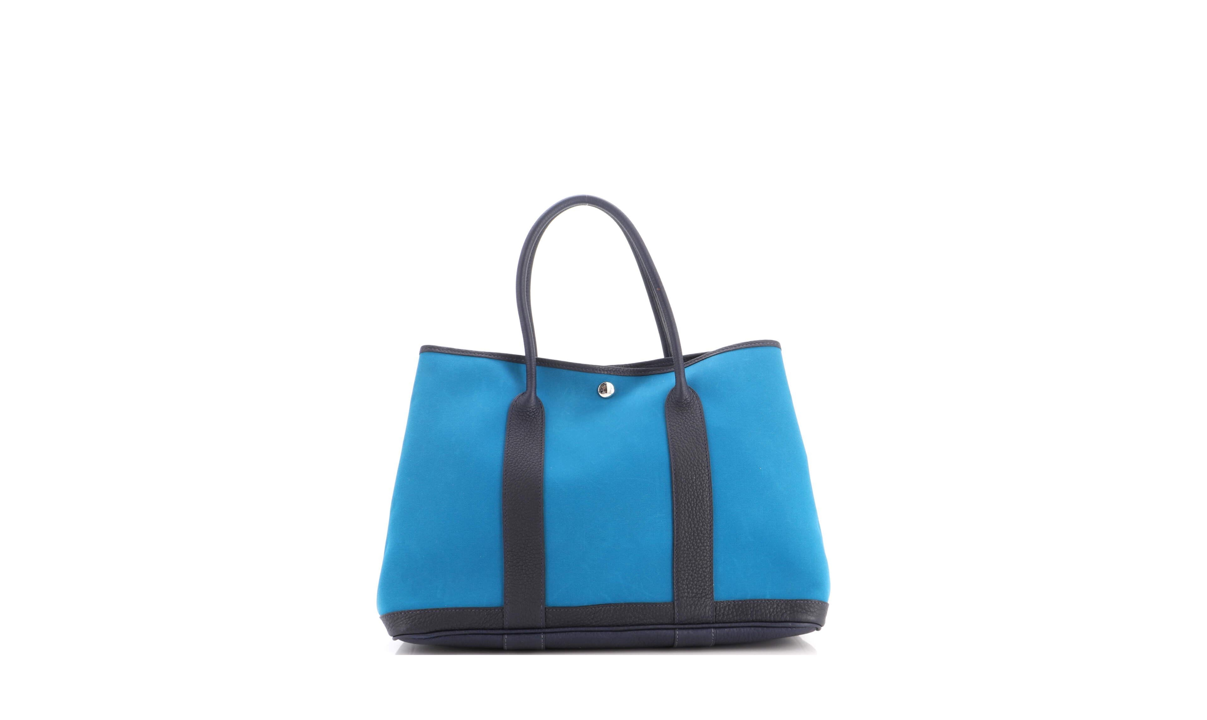Pre-Owned HERMES Garden Party Large Canvas-Leather Tote
