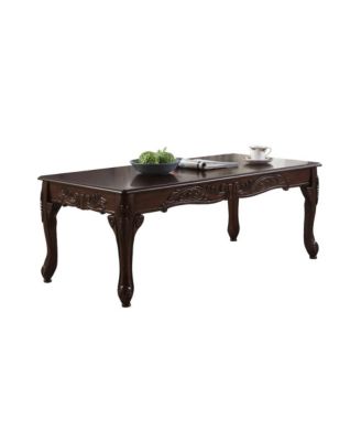 Blush Traditional Ornate Detailing Dark Cherry Finish Wood Coffee Table