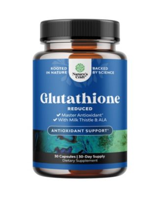 Reduced Glutathione Supplement with Milk Thistle, 500mg Per Serving, L-Glutathione, Alpha Lipoic Acid and Silymarin, 30 Count