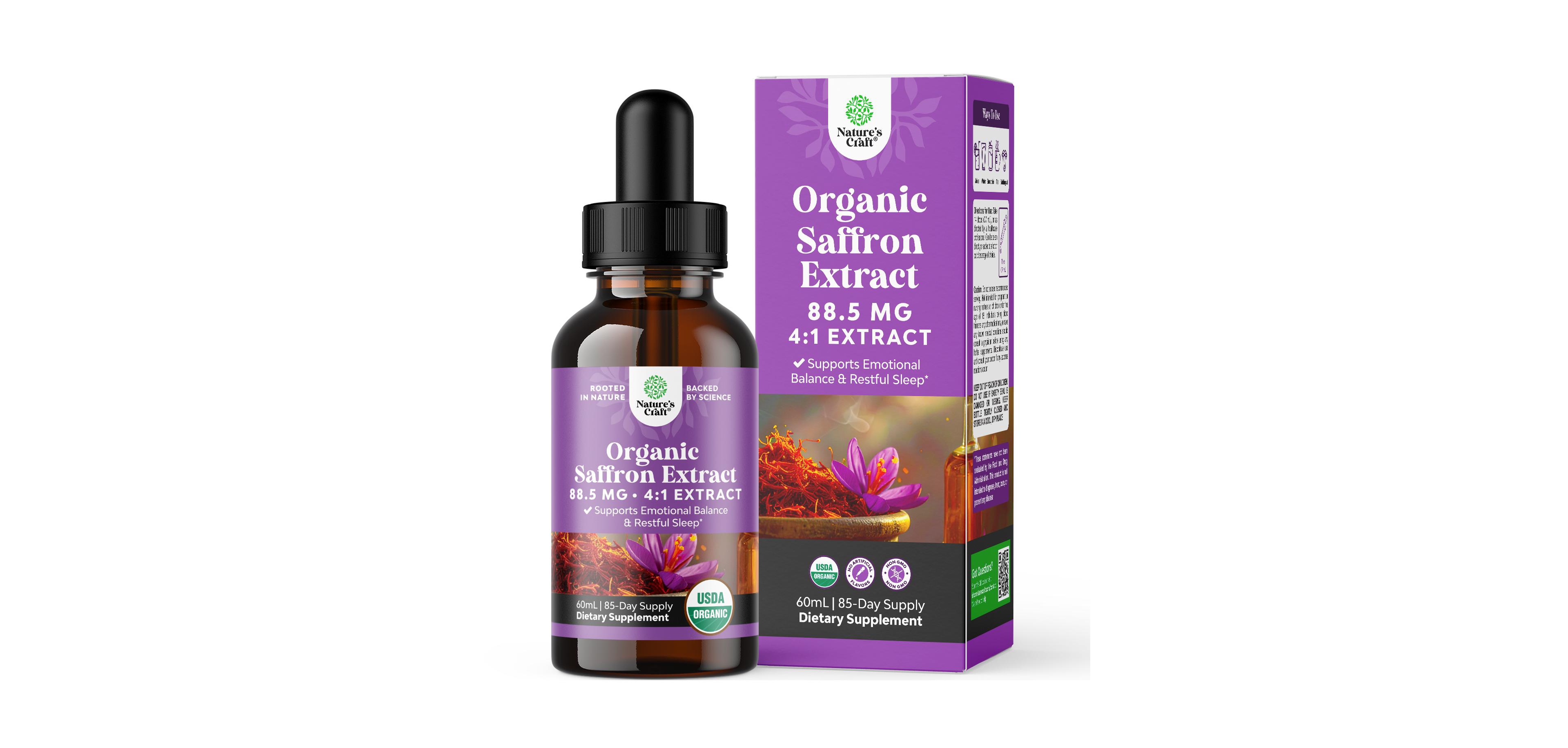 Nature's Craft Saffron Extract Drops 88.5mg Per Serving - Berry Flavor Liquid Saffron Supplement