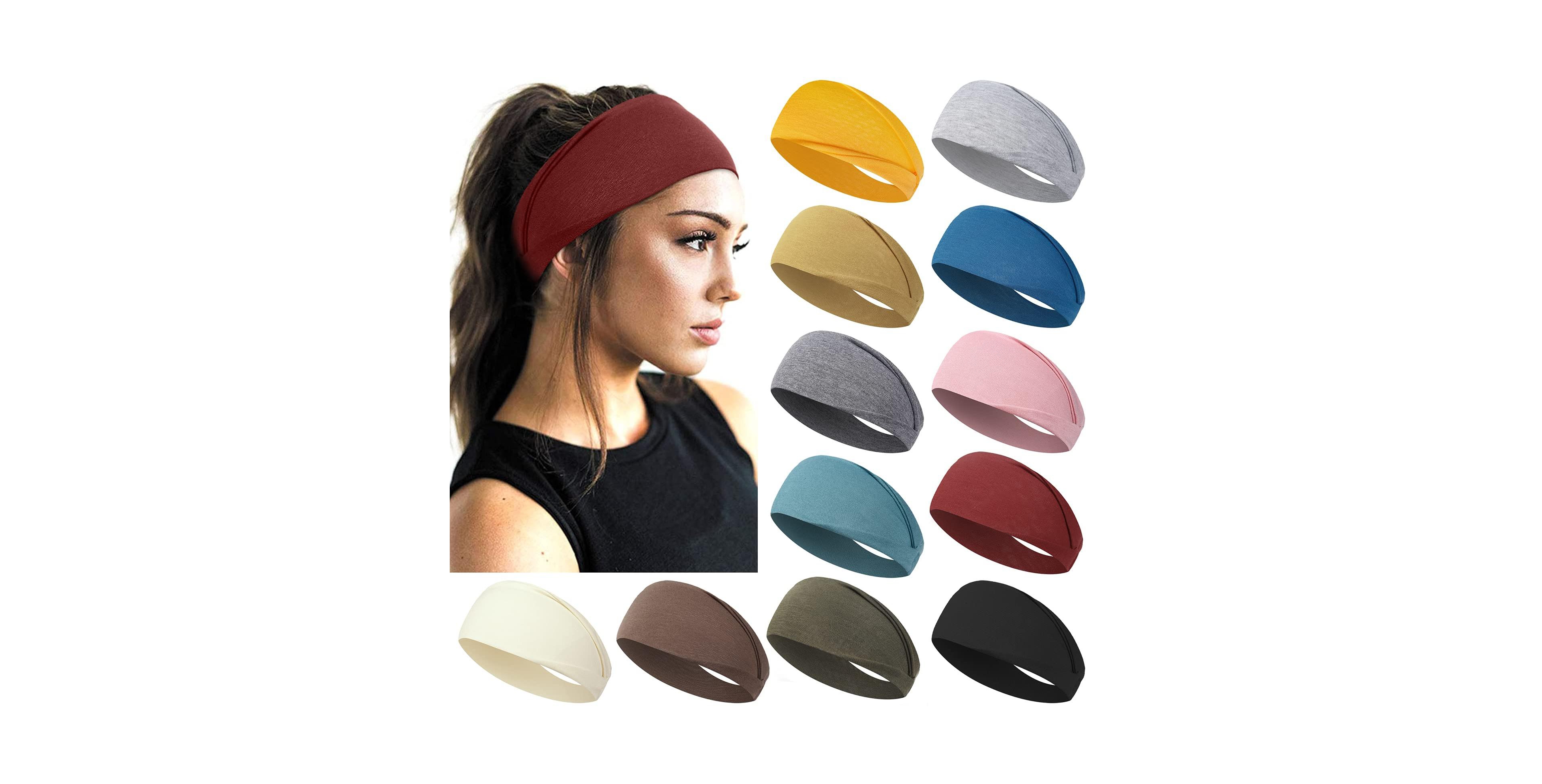 Peneyon Wide Non-Slip Headbands, 12-Piece Set