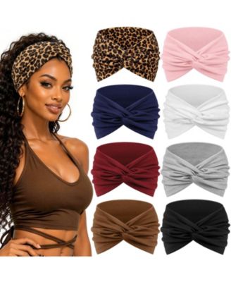 Boho Wide Knotted Headband, 8-Piece Set