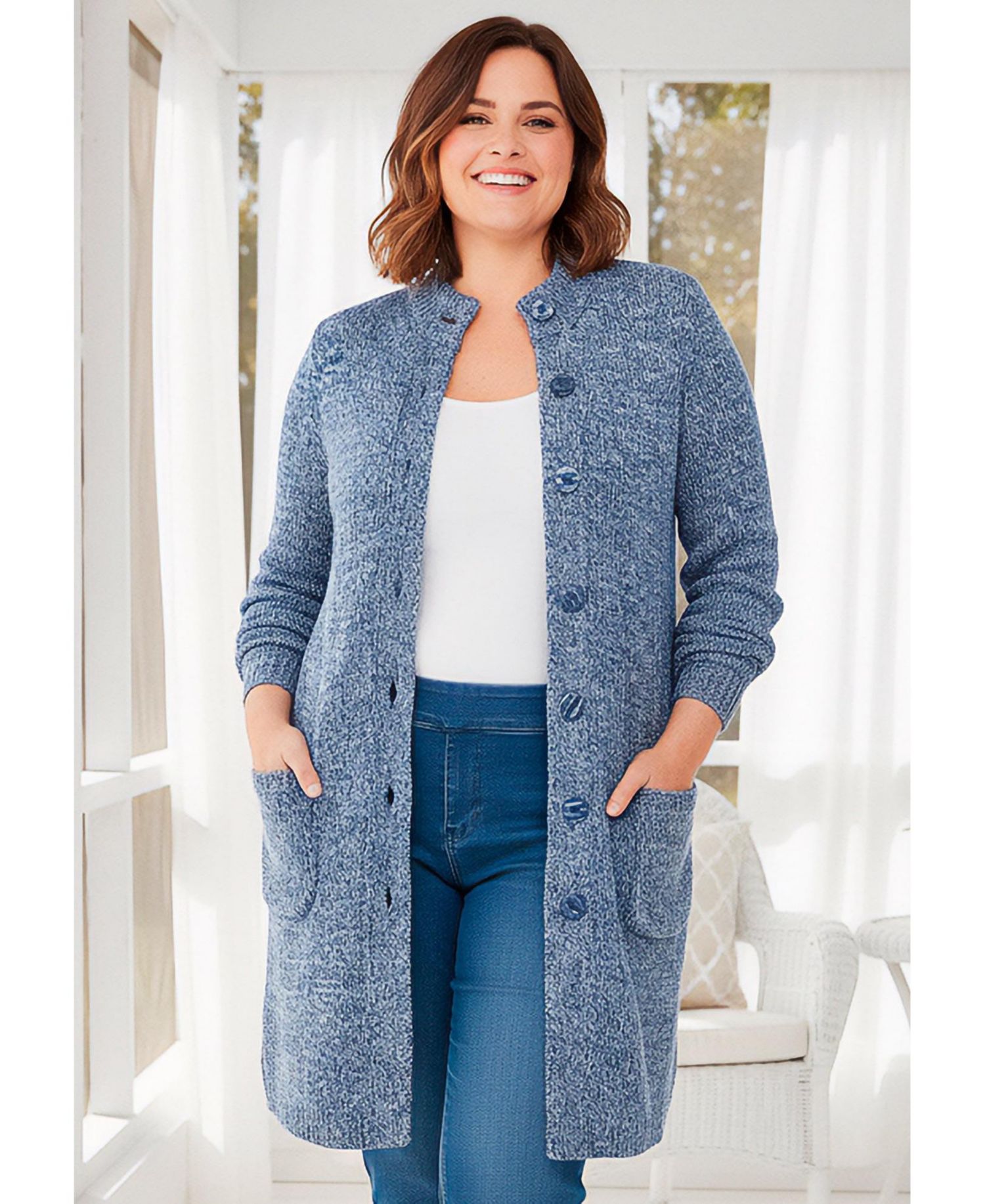 Women's Within Marled Jacket Duster Sweater