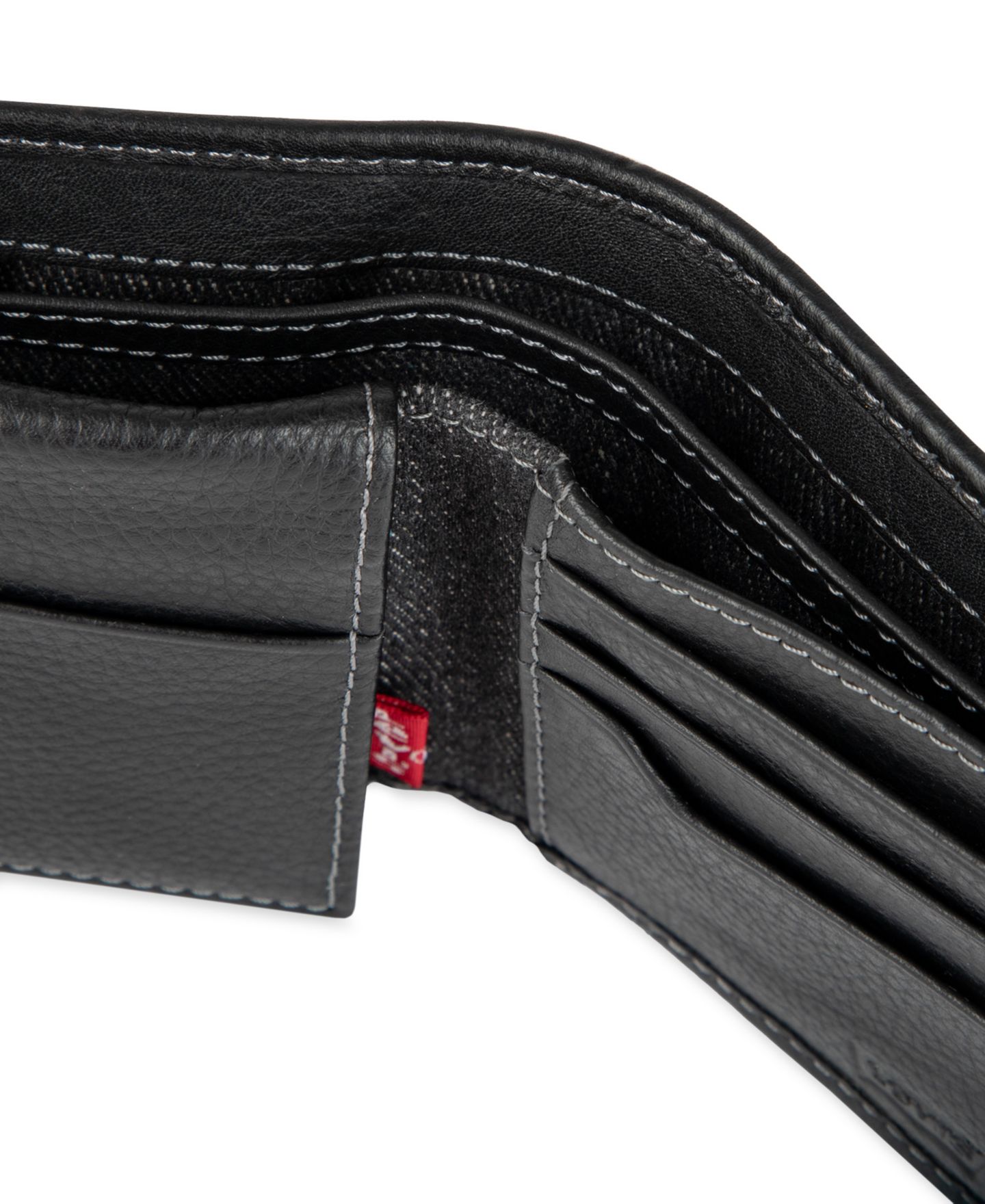 Мужской кошелёк Levi's RFID-Blocking Leather Bifold Wallet, цвет: Чёрный — фото 5