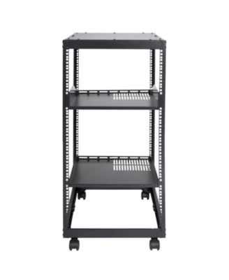 20U Open Frame Server Rack 23-40 in Adjustable Depth 4 Post AV Rack
